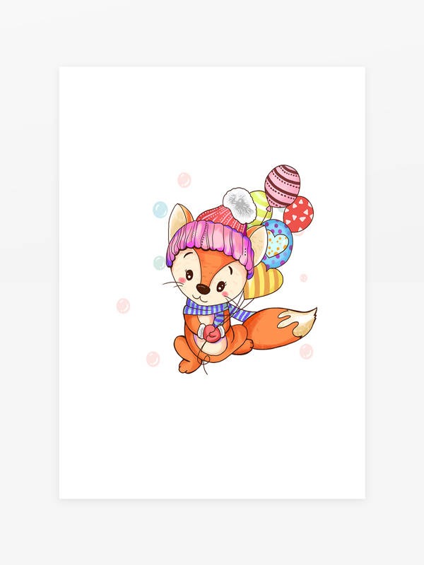 可爱的气球狐狸