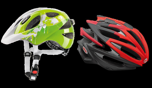 绿色红色自行车头盔免抠png透明图层素材