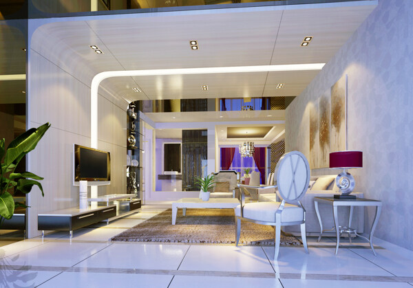 现代简约室内设计客厅效果图图片