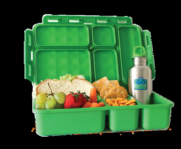 绿色塑料多功能饭盒免抠png透明图层素材