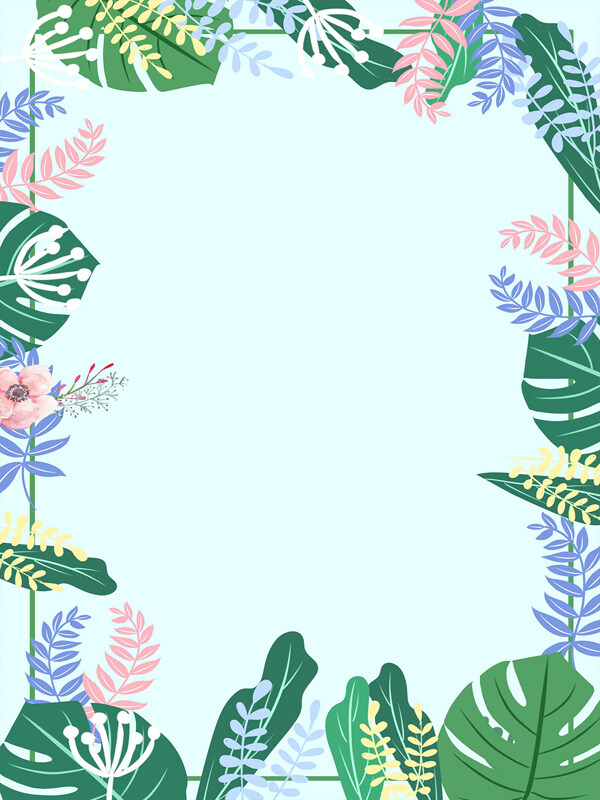 热带植物装饰背景