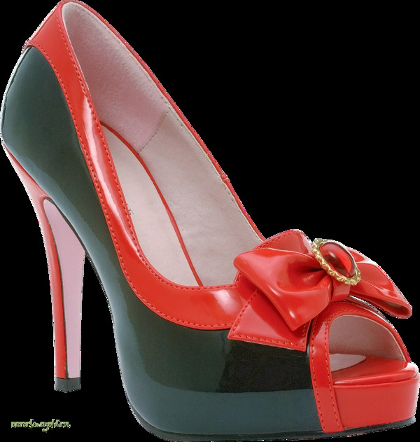 红色女鞋免抠png透明图层素材