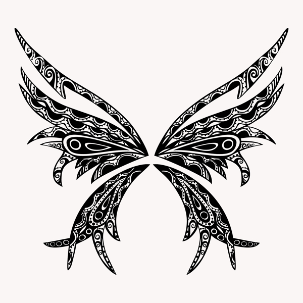 抽象蝴蝶纹身图案