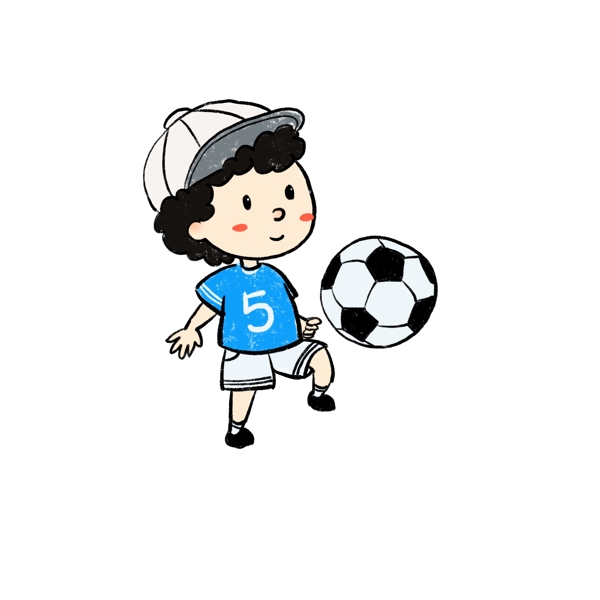 手绘运动足球少年