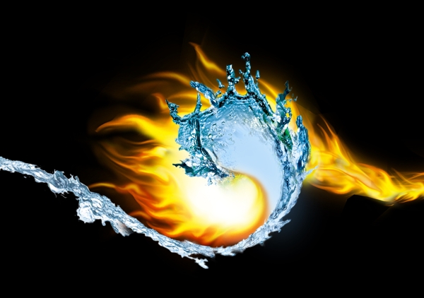 海报设计素材水与火太极图