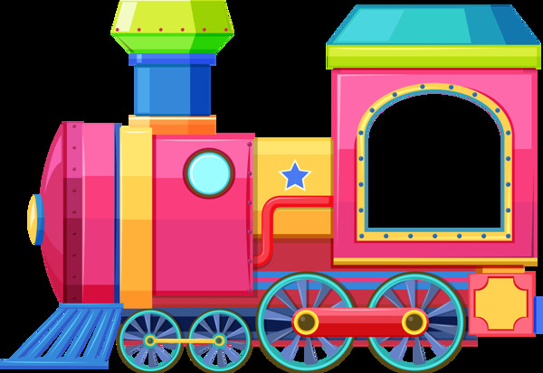 彩色卡通小火车装饰元素