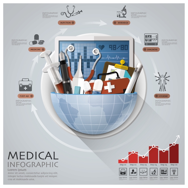 创意医疗工具信息图图片