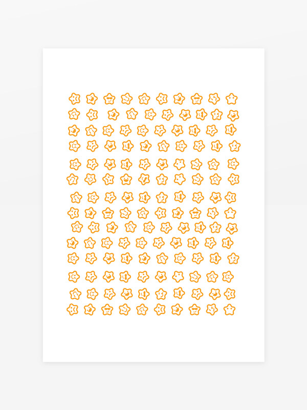 星星线性笑脸脸部表情开心纹理底纹