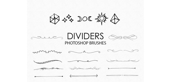 手绘分割线和分隔符PS笔刷